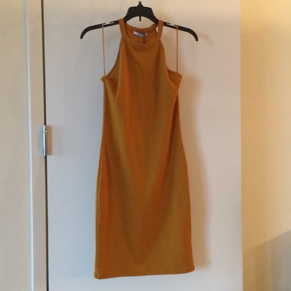 Zara mustard yellow midi dress - Picture 1 of 1